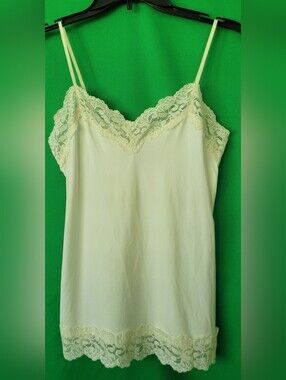 Ivory Lace Trim Slip Camisole Lightweight Stretch XS White House Black Market